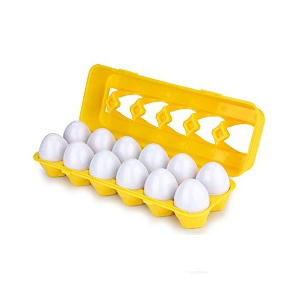 モンテッソーリ イースター 12 限定タイムセール 卵 パズル Sendida マ 知育玩具 学習おもちゃ 12カラーシェイプ ブロックおもちゃ