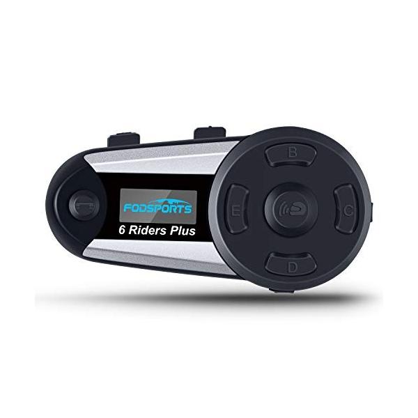 Fodsports バイク インカム V6 Plus インターコム 6riders 2人同時通信 Lcdスクリーン付き 最長