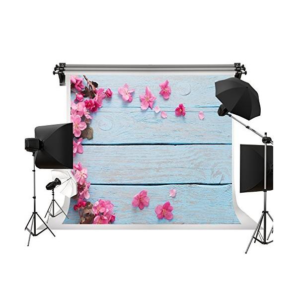 Kate 7x5ft 35 Off 2 2x1 5m 写真 写真撮影用の背景幕 背景子供の写真スタジオのための青い木の壁のピンクの花の背景