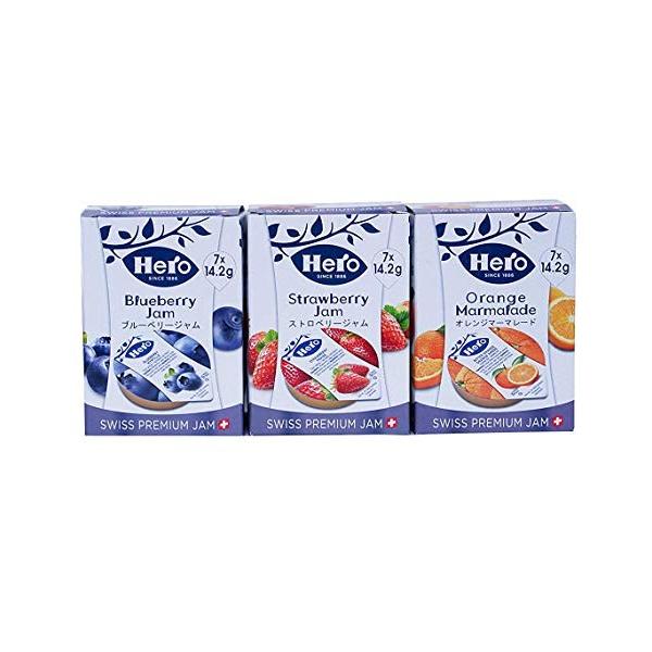 ヒーロー ポーションジャム 使い切りサイズ 3種 ブルーベリージャム オレンジマーマレード 14 2g 14 2g7個パック 中古
