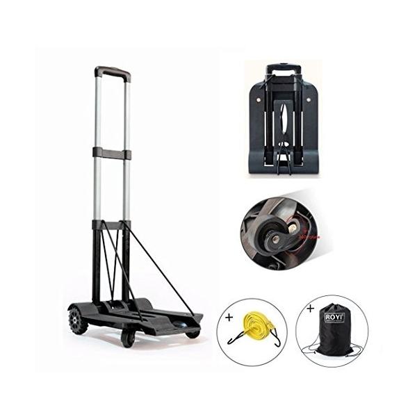 完売 超コンパクトキャリーカート 折りたたみ式 軽量 クロストート4wd ハン 静音 固定ロープ付き 旅行用品