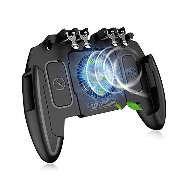 最新6本指 Yjbang 荒野行動 Pubg Mobile 冷却ファン付き コントローラー 放熱対応一体 爆安 モバイルゲームパッド Pubg