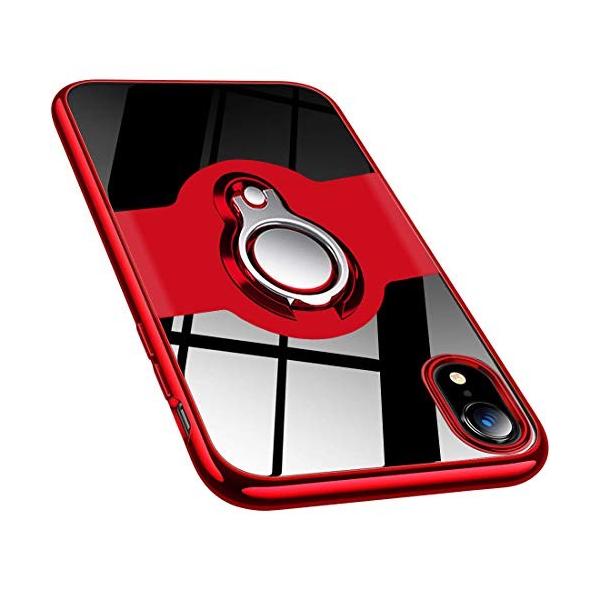 Iphone Xr ケース クリア リング 透明 Tpu 防塵 正規販売店 ケースプホルダー付き 高級感 メッキ加工 おしゃれ アップル
