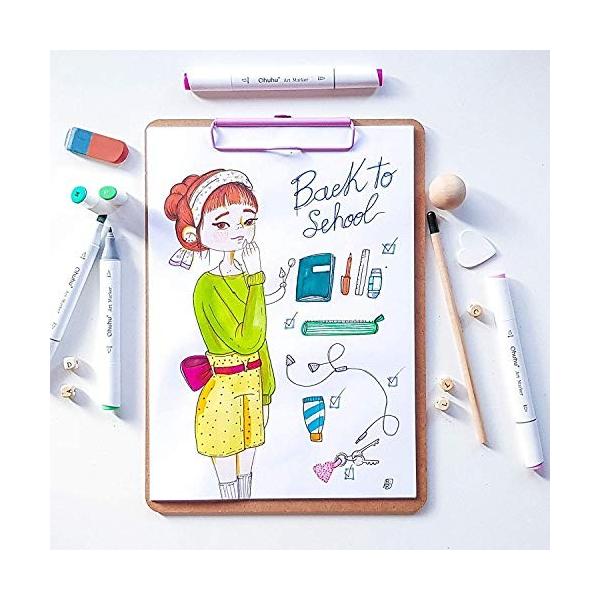 マーカーペン 1色 ブレンダーペン付き Ohuhu アルコールマーカー 太細両端 イラストや手帳に最適 豊富な色 油 即出荷