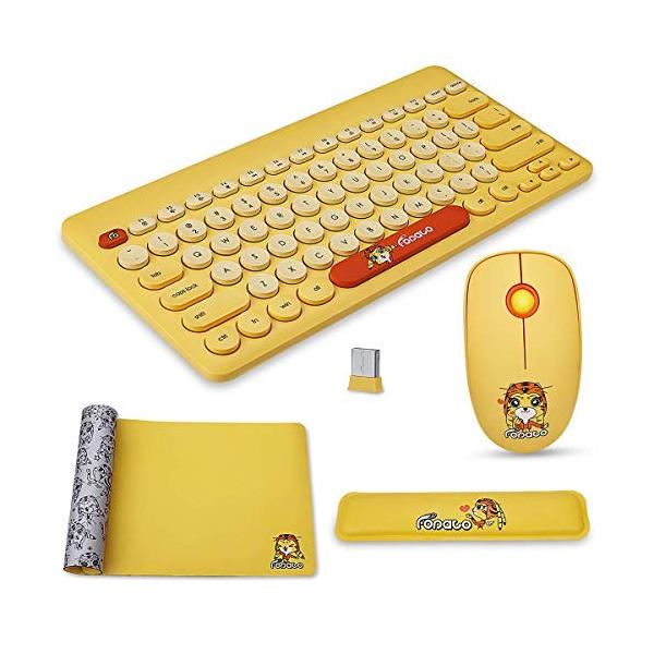 ワイヤレスキーボード かわいい ミニ 超薄型静音 ワイヤレスキーボードとマウスセット 2 4gワイヤレス