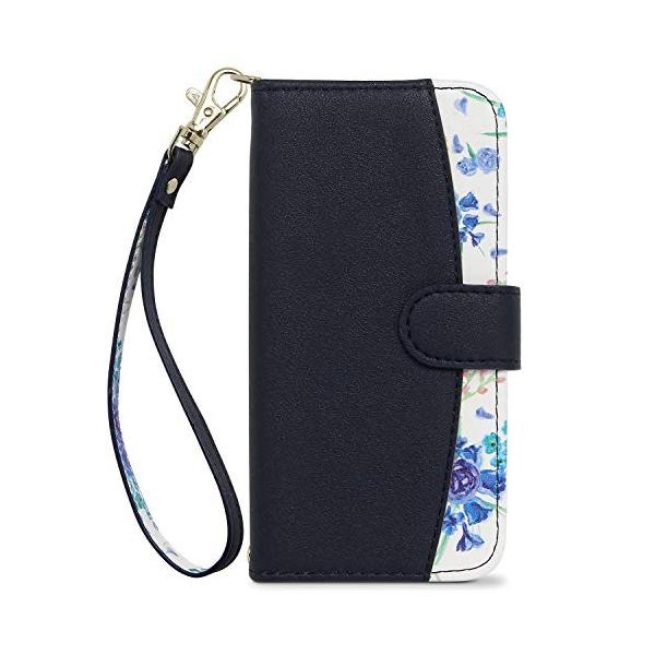 Minty Iphonese Iphone5s 5 ケース 手帳型 ストラップ付き 花柄 Fleucia フルーシア ネイビー Firststeplandscaping Com