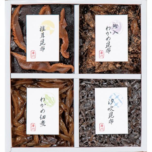 明治35年より伝えられてきた調味料を佃煮に全て染み込ますことによりふっくらとしっかりした味に炊き上げる事ができる「直火釜炊き製法」にて製造した佃煮の詰合せ商品です。商品内容椎茸昆布45g・汐吹昆布20g・わかめ佃煮45g・鰹入わかめ昆布50...