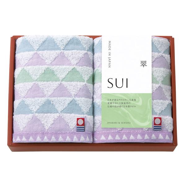 伝統の技が紡ぐ日本製タオル。爽やかで清々しいカラーで仕立てた、日本の二大タオル産地の今治と泉州のタオルを詰合せました。商品内容タオルハンカチ×2商品サイズ：箱150×220×30mm重量：約120g材質：綿100%