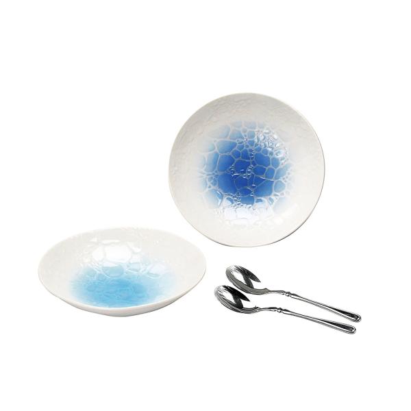 沖縄の美しい海を感じるうつわ。「ちゅら海」をイメージしたこのシリーズは、沖縄の澄み渡る海のように、食卓に鮮やかな彩りを運んでくれます。（※電子レンジ・食洗器使用可）商品内容カレー皿φ215×47mm×2・ステンレススプーン185mm×2商品...