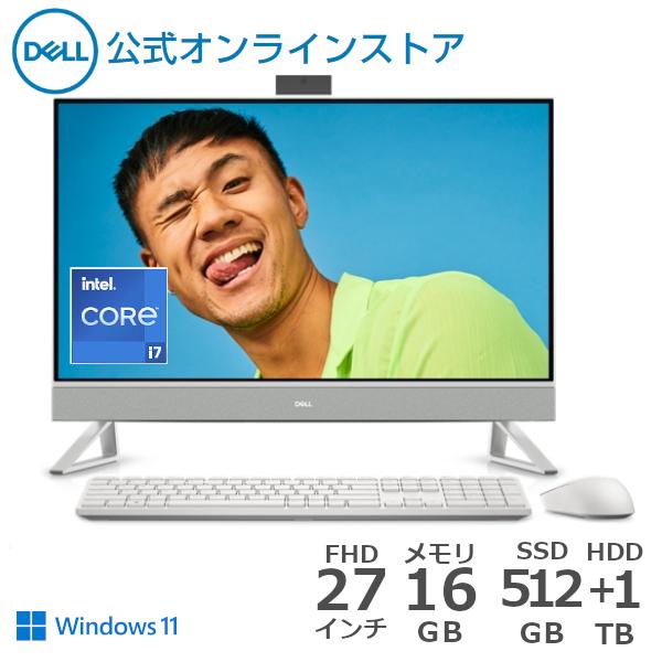 Dell公式 【受注生産】 デスクトップパソコン 一体型 Windows11 プラチナ Inspiron 27 7000 7710 Intel 第12世代 Core i7 マウス・キーボード付き