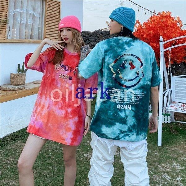 Tシャツ レディース タイダイ柄 半袖 夏 ゆるい トップス 韓国ファッション 原宿系 Bf風 ヒップホップ ダンス ストリート風 カジュアル Ark 6860yoszm デリングストア 通販 Yahoo ショッピング