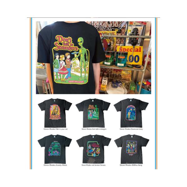未使用品Steven Rhodesスティーブン・ローズ ポスター　ブラウニー柄 Steven Rhodes スティーブンローズ イラストTシャツ 半袖