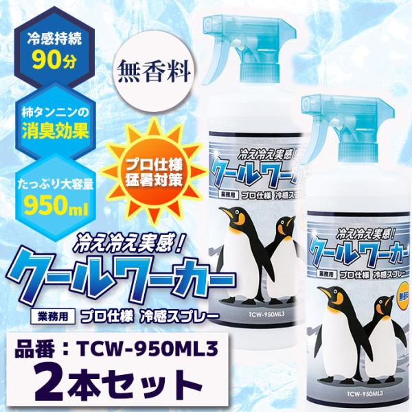 クールワーカー 冷感持続スプレー 東神電気 猛暑・熱中症対策 PRO仕様 無香料 TCW-950ML3 あすつく