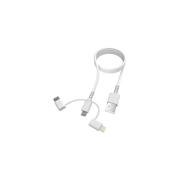 dqH USBP[u 3in1^Cv LightningEType-CEmicroUSBRlN^Ή 1.2m TH142LSCW