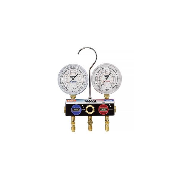 タスコ R448A R404A用ボールバルブ式マニホールドボディ TA124Z タスコ R448A R404A用ボールバルブ式マニホールドボディ TA124Z