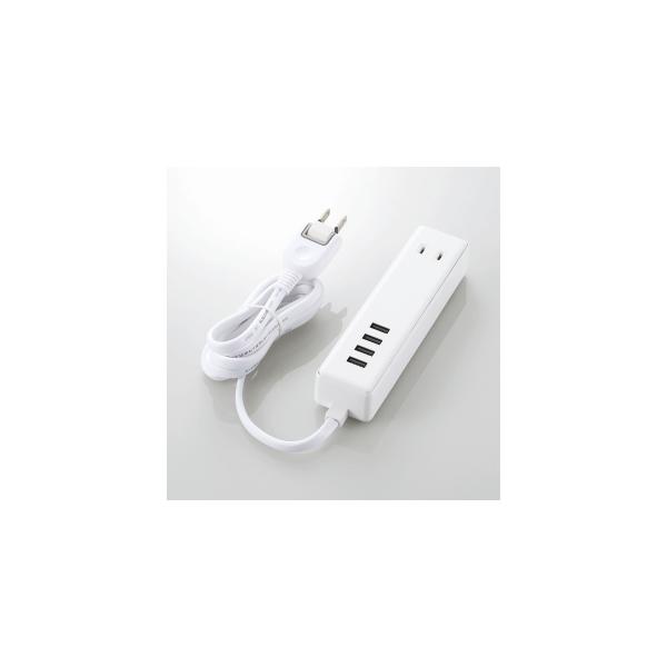 ELECOM USB^bv USBX×4 AC×2 P[u1.5m 3.4A zCg MOTU112415WH
