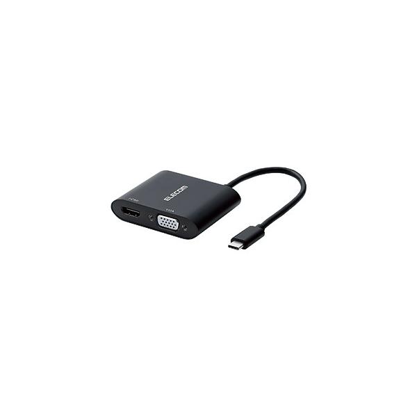 ELECOM Type-CfϊA_v^ TypeC-HDMI&amp;VGA ő3 P[u0.15m AD-CHDMIVGAHBK