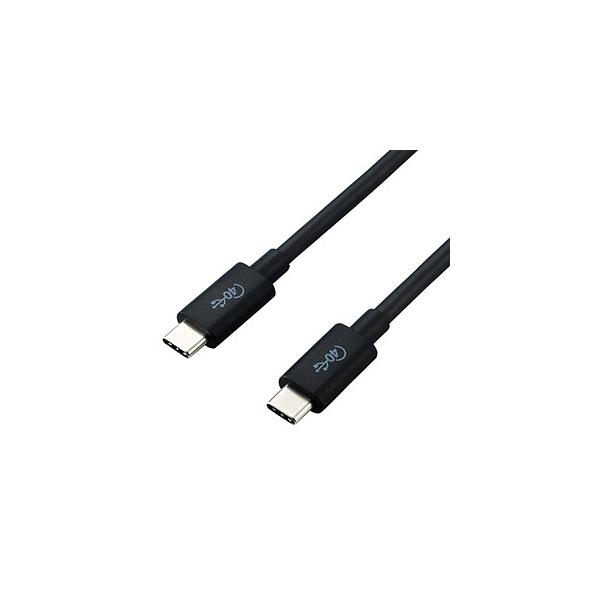 ELECOM USB4P[u TypeC-TypeC PDΉ 0.8m ubN USB4-CC5P08BK