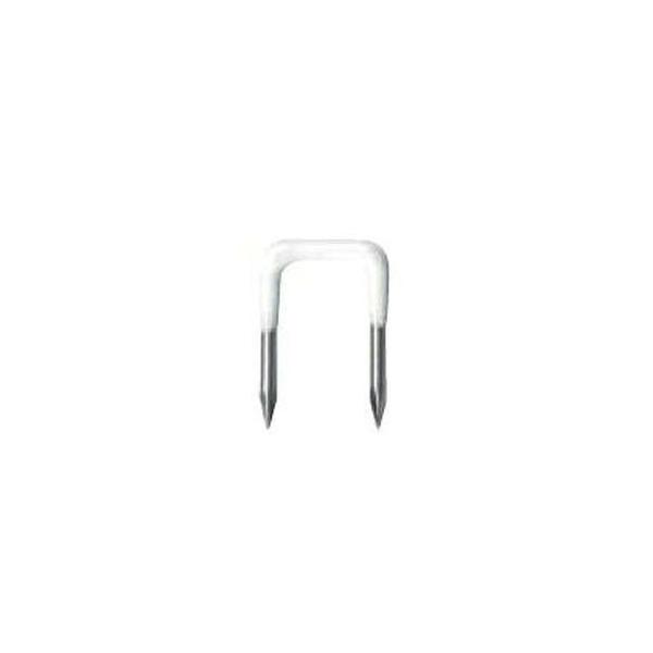 【仕様】●メーカー:カワグチ　●型番:ST#1W50P　●商品名:ビニールステップル　●50本入　●色:白　●サイズ:No.1　●適用電線:1.6×2、2.0×2　●線径(mm):1.8　●内幅(mm):10.2　●長さ(mm):21　●ビ...