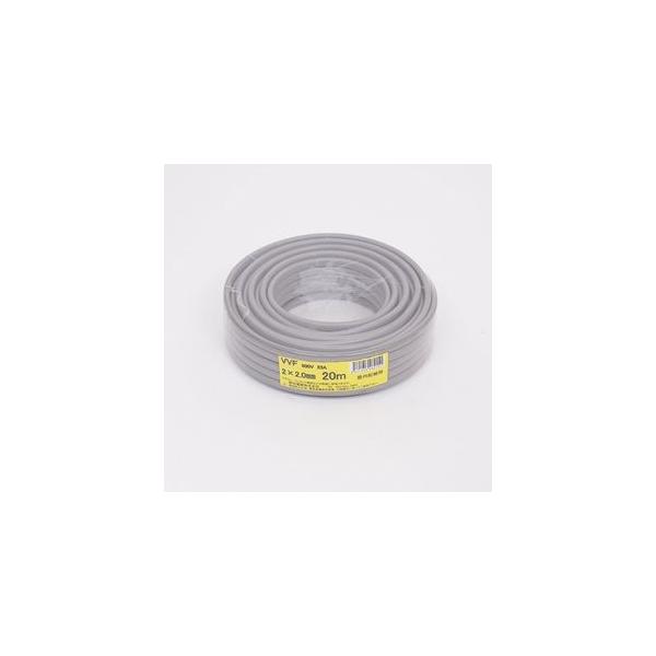 送料込 VVF ケーブル 2×2.0 100m 愛知 電線 2芯 灰色 新品 VVF2X2.0M100 VVFケーブル 愛知電線 全長100m導体径2mm - 【通販