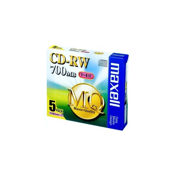 マクセル データ用CD-RW MQシリーズ 書き換え型タイプ アンフォーマット 700MB 1〜4倍速対応 5枚入 CDRW80MQ.S1P5S