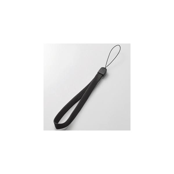 他サイト： ELECOM ハンドストラップ スマートフォン用 スタンダードタイプ 長さ約13cm P-STH01BKの商品画像