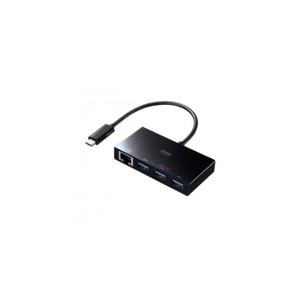 サンワサプライ USB Type-Cハブ付き ギガビットLANアダプタ USB-3TCH19ABK :4969887781081:電材堂ヤフー店 通販 LENTION 4in1 USB A ハブ USB 3.0 4ポート 1M ケーブル 5Gbps 超高速データ転送 LEDライト 長い Ma