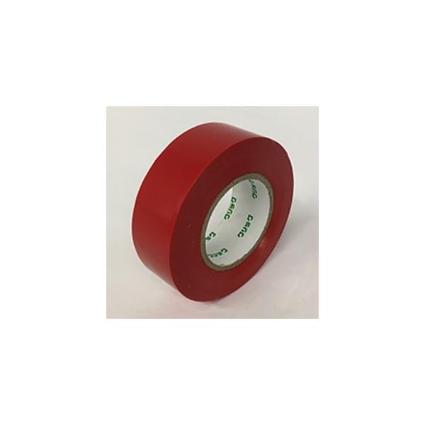 因幡電工 ポリ塩化ビニル粘着テープ クリック 電気絶縁用 19mm×10m 赤 クリックVT19×10アカ