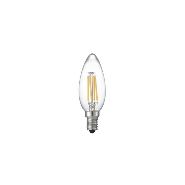 LEDフィラメント電球 E14 40W相当 440lm 電材堂 フィラメントLED 40W C32 シャンデリア形 E14 クリア