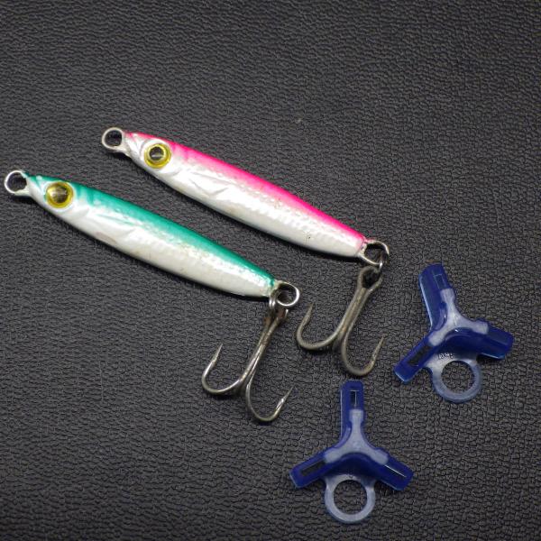 不明ミニメタルジグ 8g 2ヶセット ピンク/グリーン ※中古在庫品