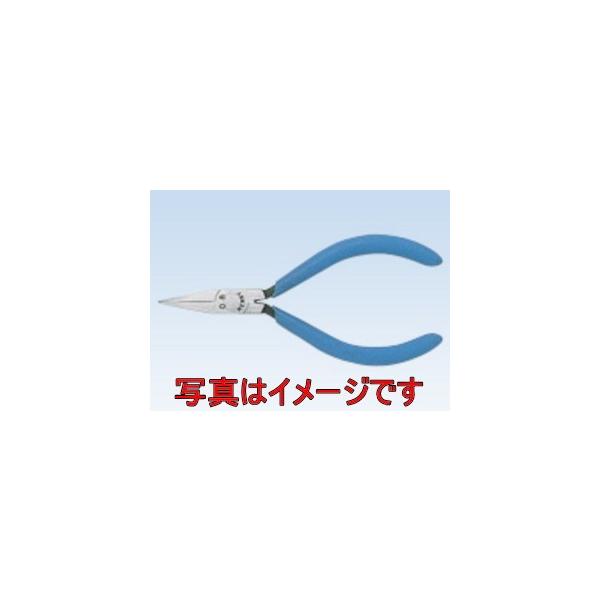 メリー 室本鉄工 08-110 ミニチュアフラットノーズプライヤ(先端ギザなし・ソフトカバー・バネ付)