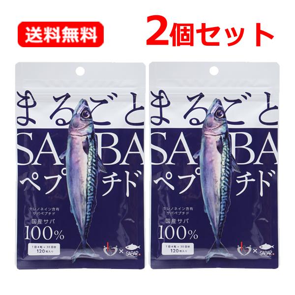 【限定10セット】いのちの極 2本美容 健康 サプリ 若々しさサポート 送料無料・2個セット】 まるごとSABAペプチド 120粒 30日分×2セット