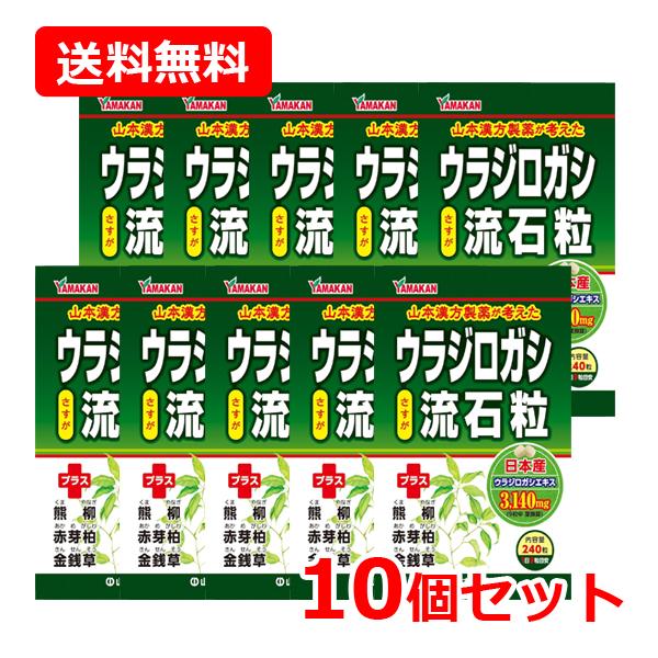 【送料無料・10個セット】ウラジロガシ 流石粒（さすが粒） 240粒×10 うらじろがし 山本漢方