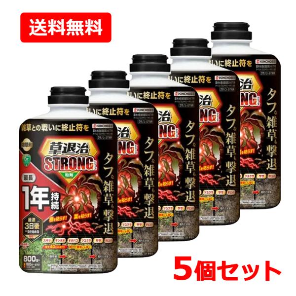 【送料無料・5個セット】【KINCHO園芸】草退治ストロング 粒剤 800g×5セット　雑草 除草剤 無臭タイプ ストロングシリーズ 粒タイプ クサノンGT粒剤