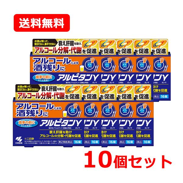 【送料無料・10個セット】 アルピタン ガンマ 16錠×10セット 第2類医薬品 小林製薬 茵チン五苓散 茵ちん五苓散 二日酔い