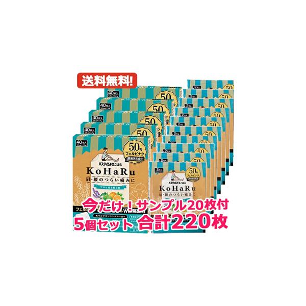 【第2類医薬品】今だけサンプル20枚付き【送料無料！5個セット！】 祐徳薬品工業 パスタイムFXこはる (40枚入)×5セット 合計220枚