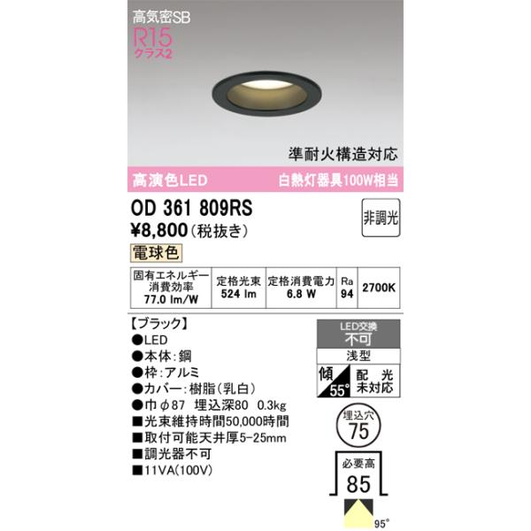 ODELIC（オーデリック） OD361809RS LEDダウンライト : でんきサロンま