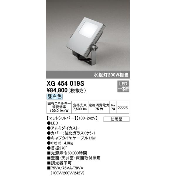 オーデリック XG454019S LED投光器 : xg454019s : でんきサロンまてり