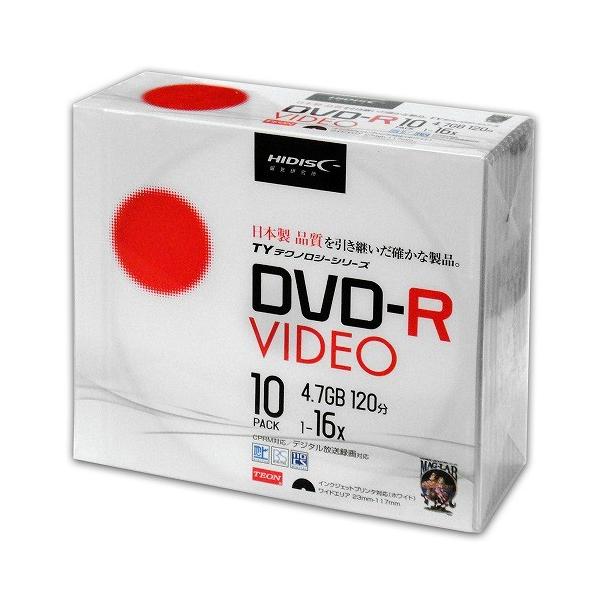 HI-DISC 録画用DVD-R 片面1層 4.7GB 16倍速対応 10枚入 TYDR12JCP10SC