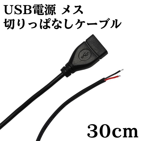 お手持ちの電源からUSB電源に変換可能なケーブルです。USBを活用した工作にご使用ください。本製品は電源のみの配線となります。■製品仕様最大電圧：DC5V最大電流：2.1Aケーブル長さ：約30cm※変圧機能はございません。