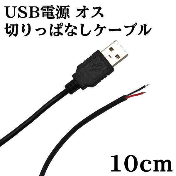 USBポートから直接、プラス・マイナス電源を取り出せるケーブルです。USB電源を活用した工作にご使用ください。本製品は電源のみの配線となります。■製品仕様最大電圧：5V最大電流：2.1Aケーブル長さ：約10cm"