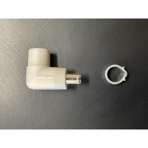 同軸ケーブル用アンテナプラグ（白）4K8K対応　は、如何でしょうか。●75Ω同軸ケーブルにF型接栓を取り付けて接続する場合に使用します。●同軸ケーブル　５Ｃタイプにご使用いただけます。