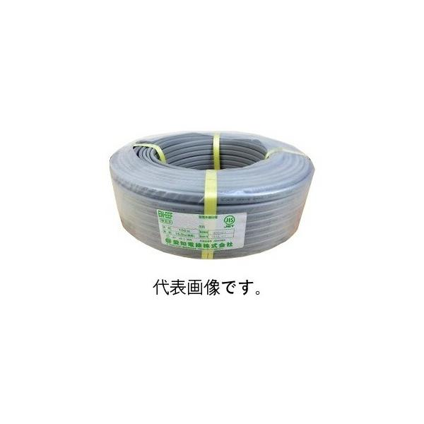 愛知電線 EM-EEF1.6mm×3C Gライン 緑白黒 １００ｍ巻  被覆 灰色