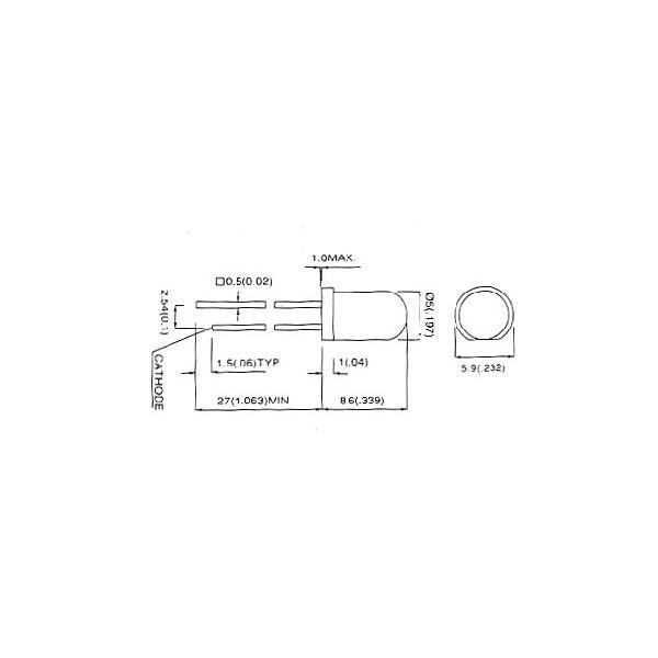 【郵便代込・送料無料】自己点滅型緑色高輝度LED（5φ）2本-5G3SCBL-2