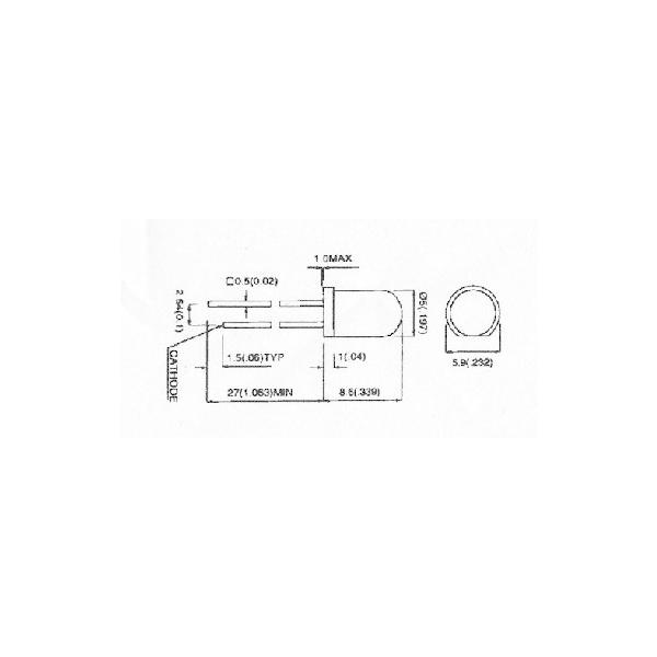 自己点滅型拡散タイプLED（5φ）/10本セット【5R3HDBL-2/5Y3HDBL-2/5G3HDBL-2】