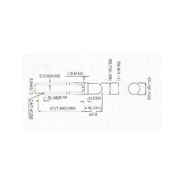 【郵便代込・送料無料】拡散タイプ黄色LED(3φ)-10本-3Y4HD-6