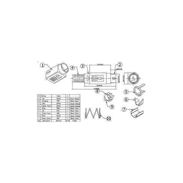 組立電源用DINプラグ オス3P