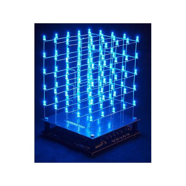 『LED全発光確認済』PG 5体セット 完成品セット 電子工作キット（3D 青色LED CUBE 5 x 5）K8018B : デンシ電気店