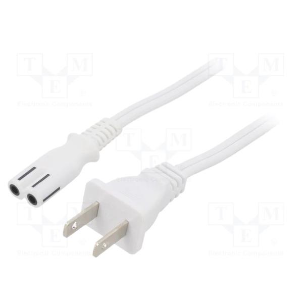 UL)AC電源コード 2ピン-C7/SPT-2-1m-7A/125V-白 : デンシ電気店