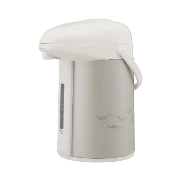 保温・保冷をしっかりキープできる象印ガラスエアーポット B-RY22-SM。電気不要で使えるため、キッチンはもちろんアウトドアや来客時にも便利。軽く押すだけで注げる「押すだけポット」で使いやすさ抜群。2.2Lのたっぷり容量と残量が見える「み...